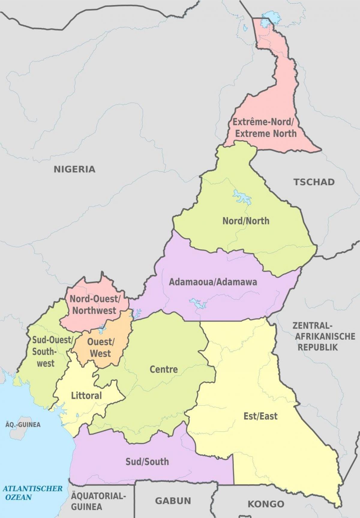 Karte der administrativen Kamerun