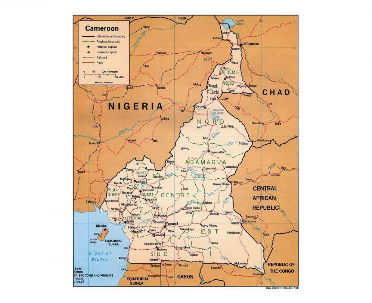 Karte des südlichen Kamerun