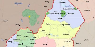Kamerun Landkarte mit Städten