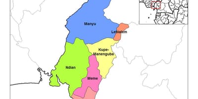 Karte von Süd-west region cameroo